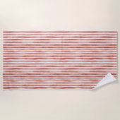 Red White Stripes Christmas Strandlaken (Voorkant)