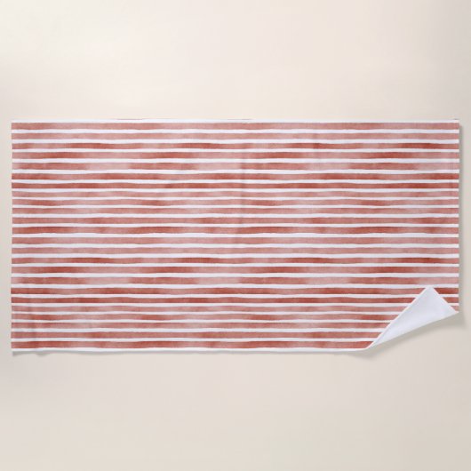 Red White Stripes Christmas Strandlaken (Voorkant)