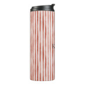 Red White Stripes Christmas Thermosbeker (Gedraaid links)