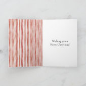 Red White Stripes Christmas Woman Red Hair Kaart (Binnen)