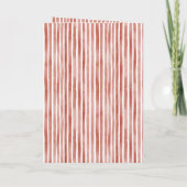 Red White Stripes Christmas Woman Red Hair Kaart (Achterkant)