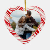 Red & White Stripes Custom Couple's Ornament (Voorkant)