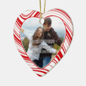Red & White Stripes Custom Couple's Ornament (Links)