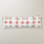 Red White Stripes Dots Christmas Lichaamskussen (Achterkant)