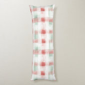 Red White Stripes Dots Christmas Lichaamskussen (Achterkant (Verticaal))