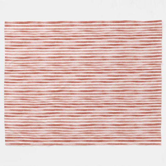 Red White Stripes   Fleece Deken (Voorkant (Horizontaal))