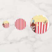 Red & White Stripes Fun Popcorn Verjaardagsfeestje Confetti (Achterkanten)