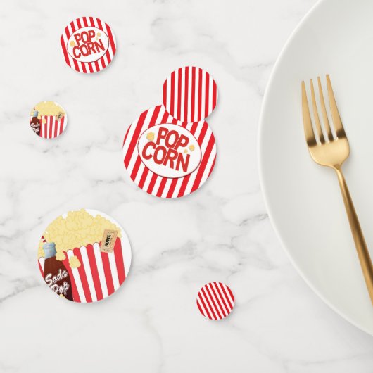 Red & White Stripes Fun Popcorn Verjaardagsfeestje Confetti (Groep)