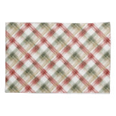 Red White Stripes Green Plaid Christmas Kussensloop (Achterkant-Links)