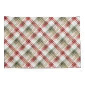Red White Stripes Green Plaid Christmas Kussensloop (Achterkant-Rechts)