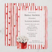 Red White Stripes Hearts Rozen Vrijgezellenfeest Kaart (Voorkant / Achterkant)