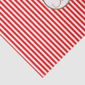 Red White Stripes Holiday Monogram Letter Initiaal Tissuepapier (Detail)