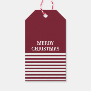 Red White Stripes kerstmis op maat Cadeaulabel