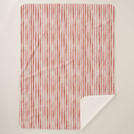 Red White Stripes   Sherpa Deken