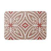 Red White Taupe  Retro Nouveau Deco Patroon Badmat (Voorkant)