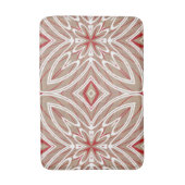 Red White Taupe  Retro Nouveau Deco Patroon Badmat (Voorkant Verticaal)