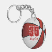 red white team sportcadeaus jongens basketbal sleutelhanger (Voorkant Links)