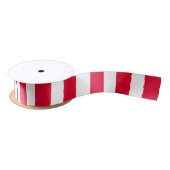 Red & White Thick Stripes Satijnen Lint