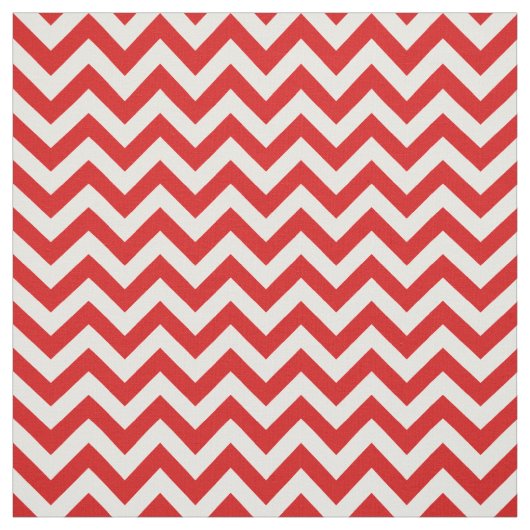 Red White Trendy Chevron Pattern Fabric Stof (Swatch)