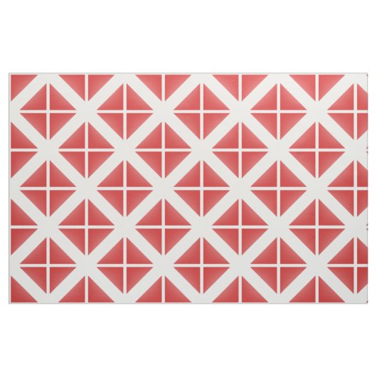 Red White Trendy Triangles Pattern Fabric Stof (Fat Quarter)