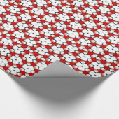 Red White Tri Floral Pattern cadeaupapier (Hoek)