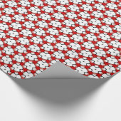 Red White Tri Floral Pattern cadeaupapier (Hoek)