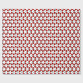 Red White Tri Floral Pattern cadeaupapier (Vlak)