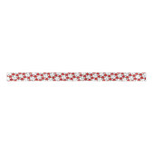 Red White Tri Floral Pattern Ribbon Satijnen Lint (Voorkant)