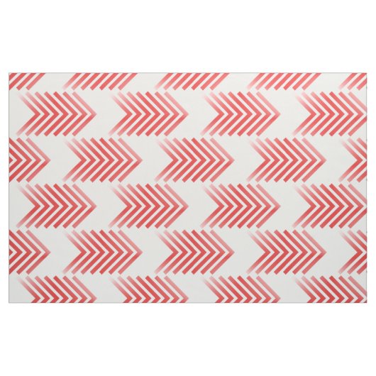 Red White Tribal Arrow Pattern Fabric Stof (Fat Quarter)