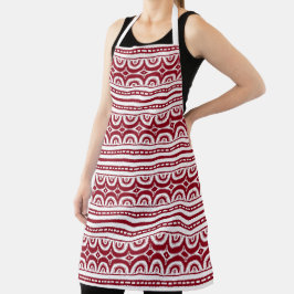 Red White Tribal Pattern African Schort