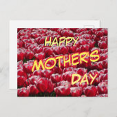 Red White Tulps Pattern Moederdag Briefkaart (Voorkant / Achterkant)