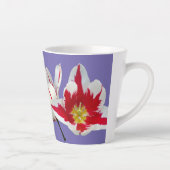Red White Tulps sluiten Lila latte Mok (Rechts)
