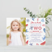 Red White TWO Seaside Shells 2e verjaardag Kaart (Staand voorkant)