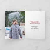 Red White Typography kerstboom - Aangepaste foto Feestdagen Kaart (Binnen)