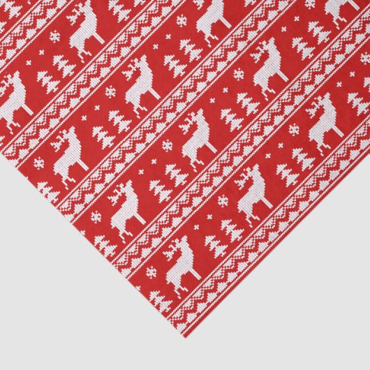 Red White Ugly kerstkeukenpatroon Tissuepapier (Detail)