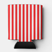 Red White Vertical Stripes Black Monogram Blikjeskoeler (Achterkant)