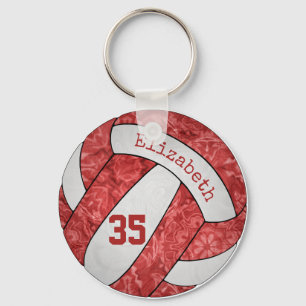 red white volleyball sleutelhanger w name jersey n
