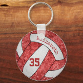 red white volleyball sleutelhanger w name jersey n (Voorkant)