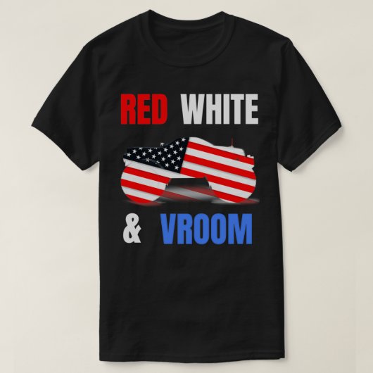 Red White Vroom Monster Truck Lover Amerikaanse vl T-shirt (Design voorkant)