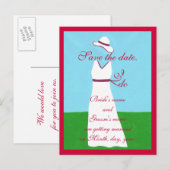 Red White Wedding-jurk, sla de date Briefkaarten o (Voorkant / Achterkant)