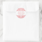 Red White Wedding Victoriaans Swirl Floral Sticker (Tas)