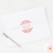 Red White Wedding Victoriaans Swirl Floral Sticker (Envelop)