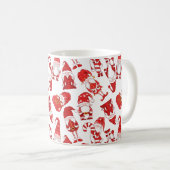 Red & White Whimsical Christmas Gnome Pattern Koffiemok (Voorkant rechts)
