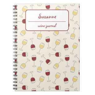 Red White Wine Glass Journal gepersonaliseerd Noti Notitieboek