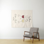 Red White Wine Glass Wedding Welcome Wandkleed (In Situ (horizontaal))