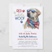 Red White Wof Patriotic Labrador Dog 4 juli Kaart (Voorkant)