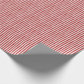 Red & White Wonky Stripes Cadeaupapier (Hoek)