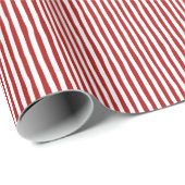 Red & White Wonky Stripes Cadeaupapier (Rol Hoek)