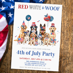 Red White & Woof Grappige Patriottische Honden 4 j Kaart