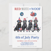 Red White & Woof Patriottische Honden 4 juli Feest Kaart (Voorkant)